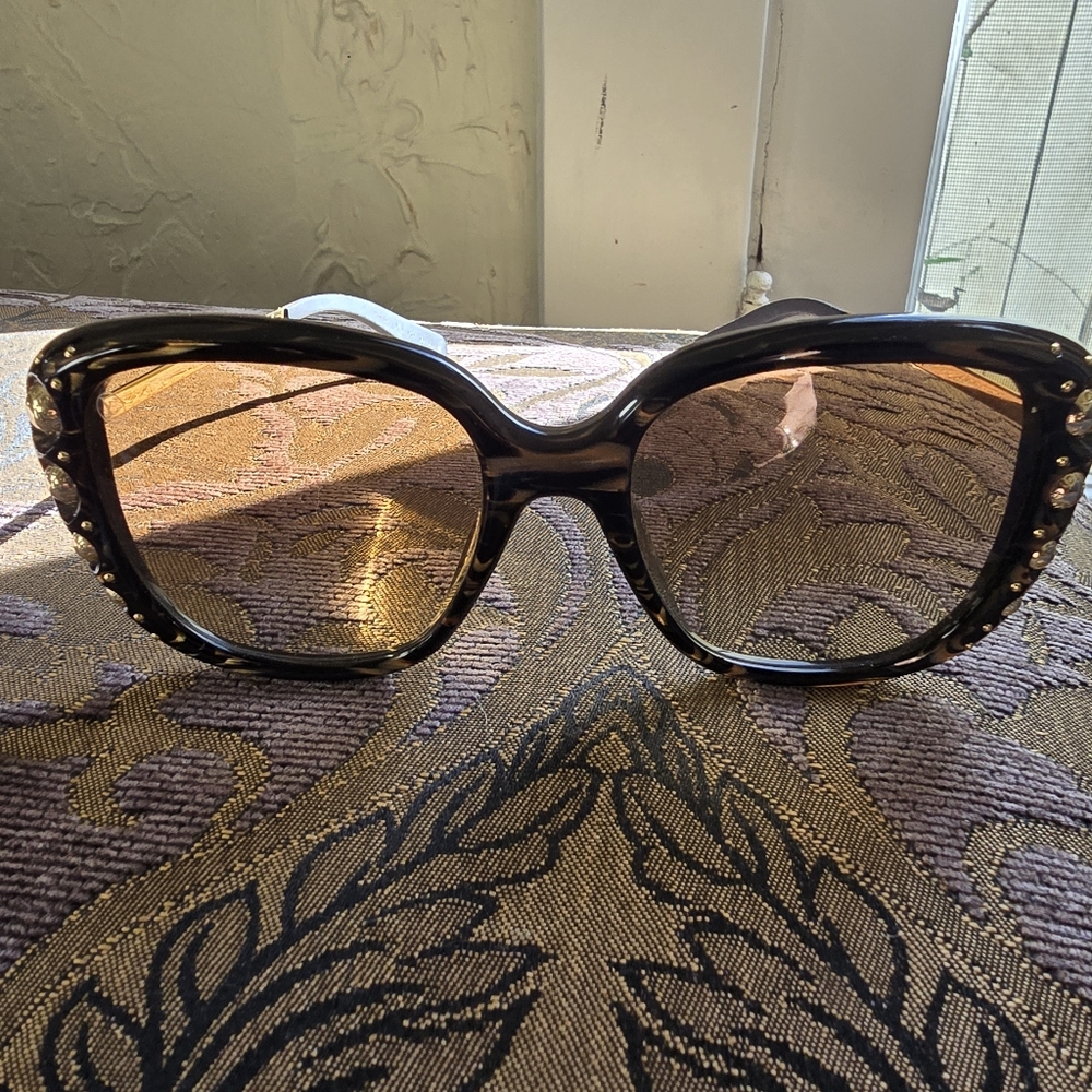 Louis Vuitton Oversized Tortoise Shell Acetate Sunglasses with Studded Accents